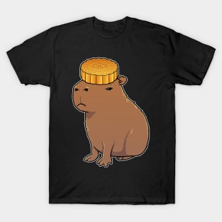 Capybara with a Mooncake on its head T-Shirt